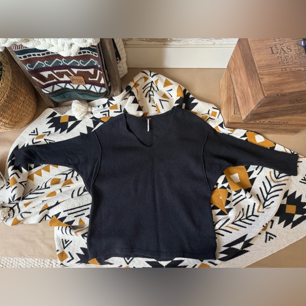 Free People M wool/yak blend Black/charcoal Women's Sweater